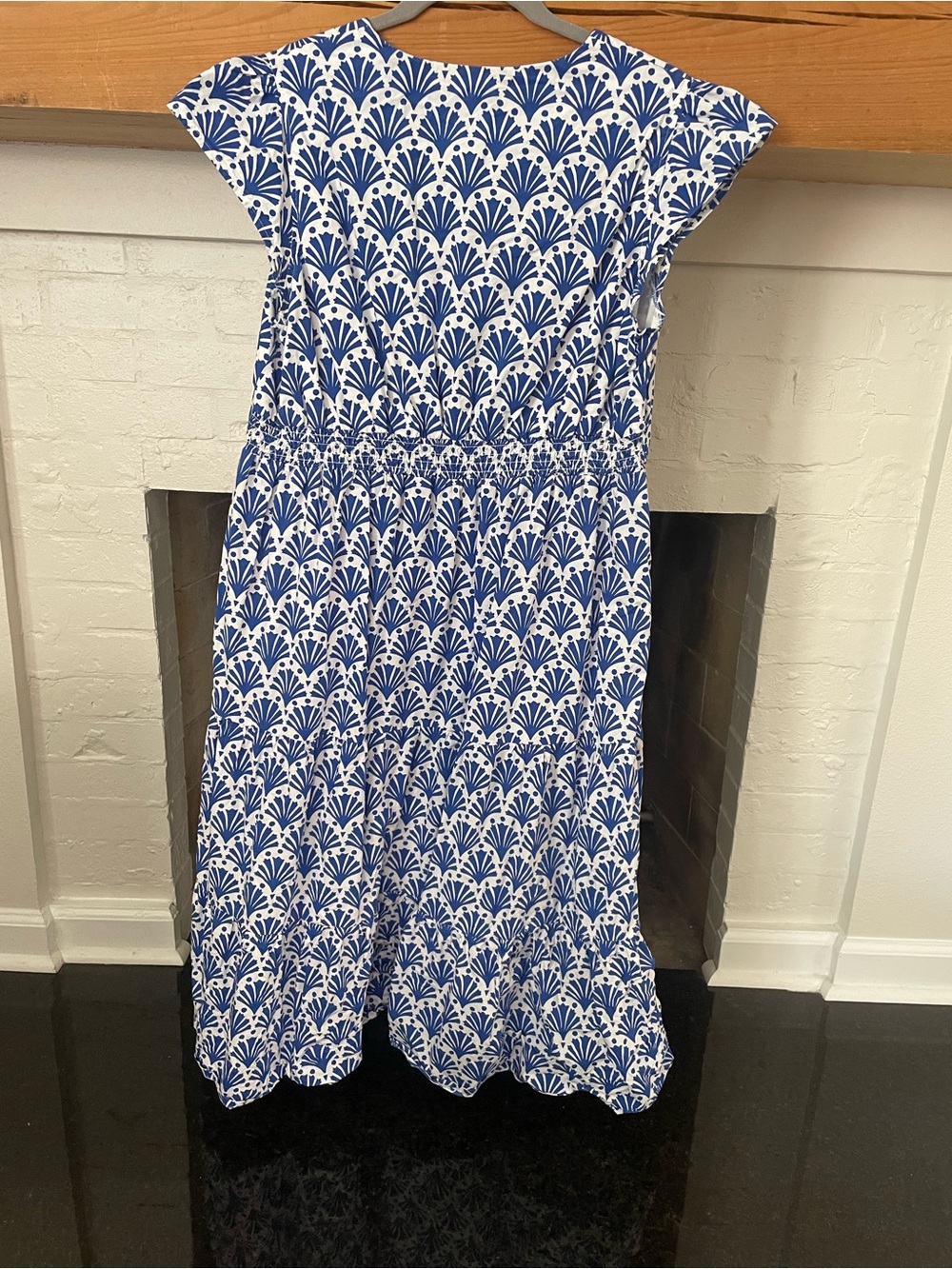Boden Blue and White Printed Midi Dress - Picture 11 of 15